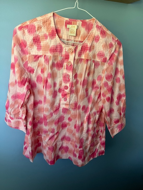 Joe Fresh Tops - Joe Fresh Pink & White Watercolor Spot Girls' Button-Front Tunic
